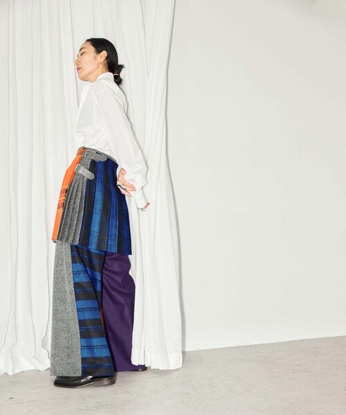O'NEIL of DUBLIN（オニールオブダブリン）の「【O'neil of Dublin】別注 PATCHWORK GAUCHO パンツ[GR]（その他パンツ・レディース・チャコールグレー・10）」の2枚目の写真