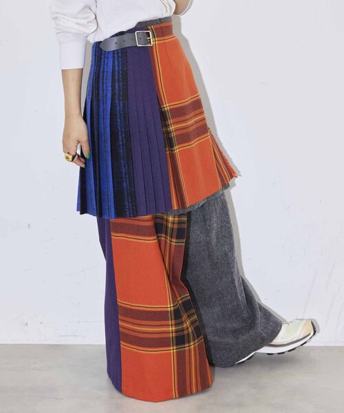 O'NEIL of DUBLIN（オニールオブダブリン）の「【O'neil of Dublin】別注 PATCHWORK GAUCHO パンツ[GR]（その他パンツ・レディース・チャコールグレー・10）」の3枚目の写真