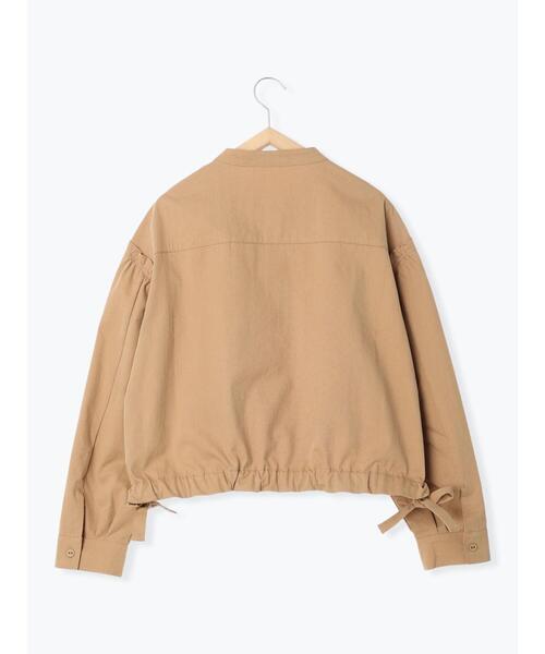 Samansa Mos2（サマンサ モスモス）の「裾ドロストシャツジャケット（ノーカラージャケット・レディース・ベージュ・F）」の3枚目の写真