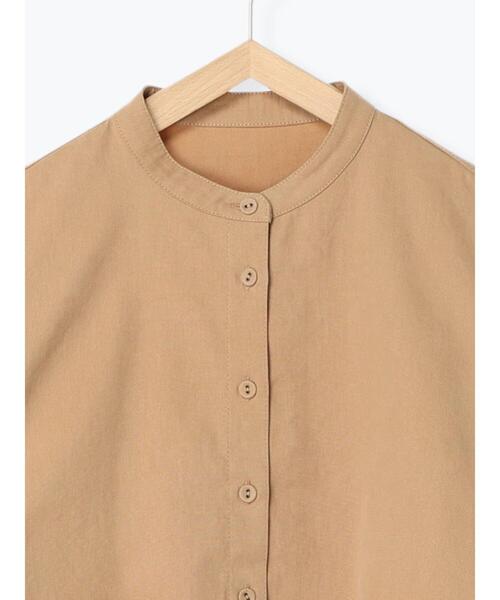 Samansa Mos2（サマンサ モスモス）の「裾ドロストシャツジャケット（ノーカラージャケット・レディース・ベージュ・F）」の4枚目の写真