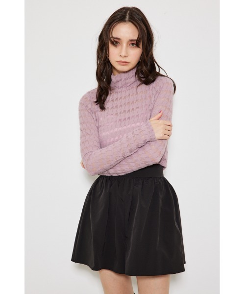 rienda（リエンダ）の「千鳥デザインカットトップス 春服（Tシャツ/カットソー・レディース・ホワイト/ブラック/ピンク・FREE）」の3枚目の写真