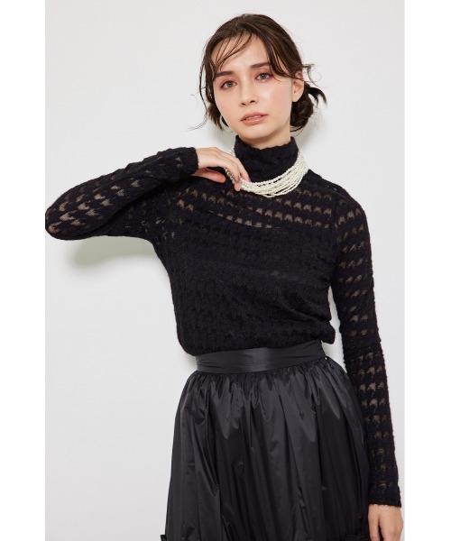 rienda（リエンダ）の「千鳥デザインカットトップス 春服（Tシャツ/カットソー・レディース・ホワイト/ブラック/ピンク・FREE）」の4枚目の写真