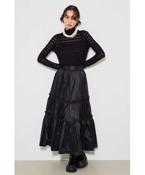 rienda（リエンダ）の「千鳥デザインカットトップス 春服（Tシャツ/カットソー・レディース・ホワイト/ブラック/ピンク・FREE）」の6枚目の写真