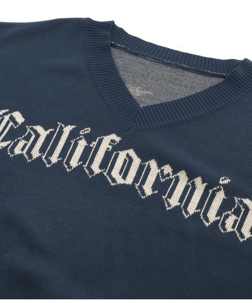 anap mimpi（アナップミンピ）の「CaliforniaパームツリーVネックニットトップス（ニット/セーター・レディース・アイボリー/ネイビー・FREE）」の16枚目の写真