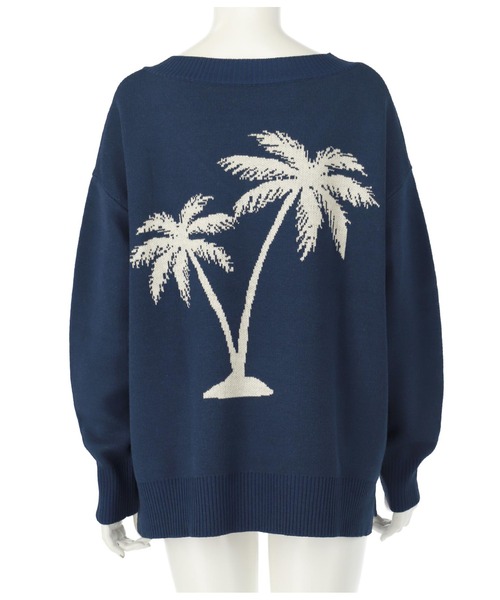 anap mimpi（アナップミンピ）の「CaliforniaパームツリーVネックニットトップス（ニット/セーター・レディース・アイボリー/ネイビー・FREE）」の15枚目の写真