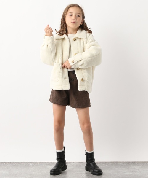 GLOBAL WORK（グローバルワーク）の「洗えるボア襟ブルゾン/972941（ブルゾン・キッズ・アイボリー/モカ・130cm/120cm/110cm/150cm/160cm/140cm/100cm）」の12枚目の写真