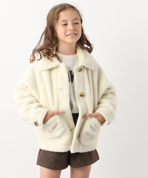 GLOBAL WORK（グローバルワーク）の「洗えるボア襟ブルゾン/972941（ブルゾン・キッズ・アイボリー/モカ・130cm/120cm/110cm/150cm/160cm/140cm/100cm）」の13枚目の写真