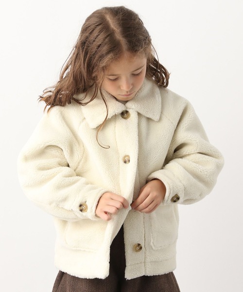 GLOBAL WORK（グローバルワーク）の「洗えるボア襟ブルゾン/972941（ブルゾン・キッズ・アイボリー/モカ・130cm/120cm/110cm/150cm/160cm/140cm/100cm）」の14枚目の写真