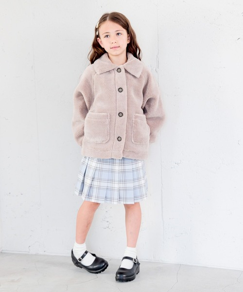 GLOBAL WORK（グローバルワーク）の「洗えるボア襟ブルゾン/972941（ブルゾン・キッズ・アイボリー/モカ・130cm/120cm/110cm/150cm/160cm/140cm/100cm）」の3枚目の写真