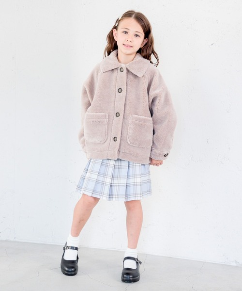 GLOBAL WORK（グローバルワーク）の「洗えるボア襟ブルゾン/972941（ブルゾン・キッズ・アイボリー/モカ・130cm/120cm/110cm/150cm/160cm/140cm/100cm）」の4枚目の写真