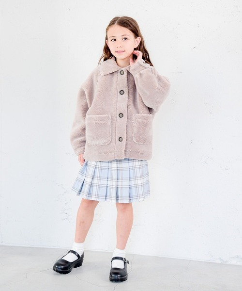 GLOBAL WORK（グローバルワーク）の「洗えるボア襟ブルゾン/972941（ブルゾン・キッズ・アイボリー/モカ・130cm/120cm/110cm/150cm/160cm/140cm/100cm）」の5枚目の写真