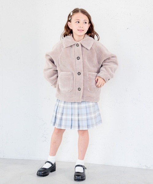 GLOBAL WORK（グローバルワーク）の「洗えるボア襟ブルゾン/972941（ブルゾン・キッズ・アイボリー/モカ・130cm/120cm/110cm/150cm/160cm/140cm/100cm）」の6枚目の写真