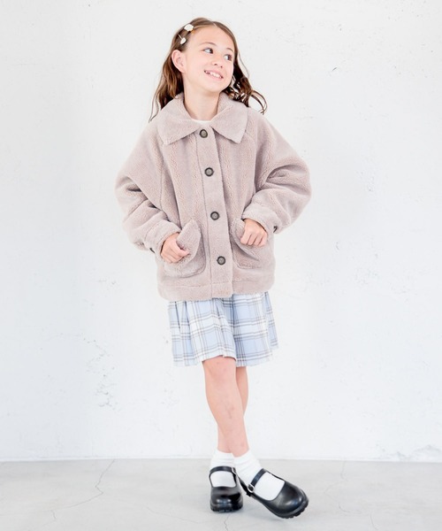 GLOBAL WORK（グローバルワーク）の「洗えるボア襟ブルゾン/972941（ブルゾン・キッズ・アイボリー/モカ・130cm/120cm/110cm/150cm/160cm/140cm/100cm）」の7枚目の写真