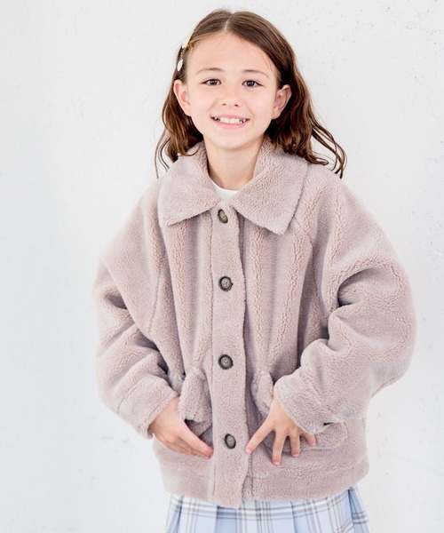 GLOBAL WORK（グローバルワーク）の「洗えるボア襟ブルゾン/972941（ブルゾン・キッズ・アイボリー/モカ・130cm/120cm/110cm/150cm/160cm/140cm/100cm）」の8枚目の写真