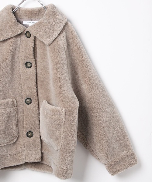 GLOBAL WORK（グローバルワーク）の「洗えるボア襟ブルゾン/972941（ブルゾン・キッズ・アイボリー/モカ・130cm/120cm/110cm/150cm/160cm/140cm/100cm）」の19枚目の写真