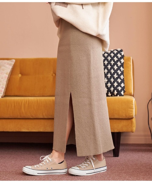 anap mimpi（アナップミンピ）の「スリット 厚手 ニット タイトスカート（スカート・レディース・ブラック/グレイッシュベージュ/グリーン・FREE）」の16枚目の写真