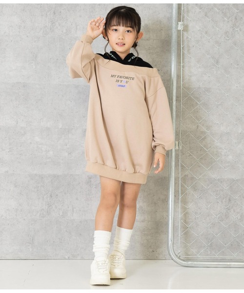ANAP kids（アナップキッズ）の「切替フード付き裏毛スウェットワンピース（ワンピース・キッズ・ラベンダー/ベージュ/オフホワイト・120cm/110cm/130cm）」の20枚目の写真