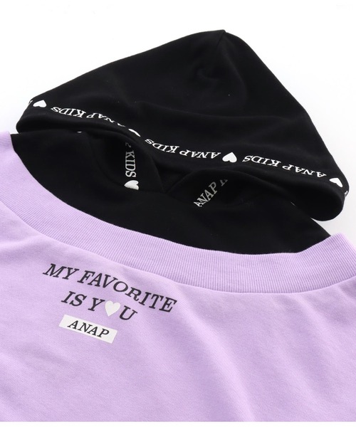 ANAP kids（アナップキッズ）の「切替フード付き裏毛スウェットワンピース（ワンピース・キッズ・ラベンダー/ベージュ/オフホワイト・120cm/110cm/130cm）」の15枚目の写真