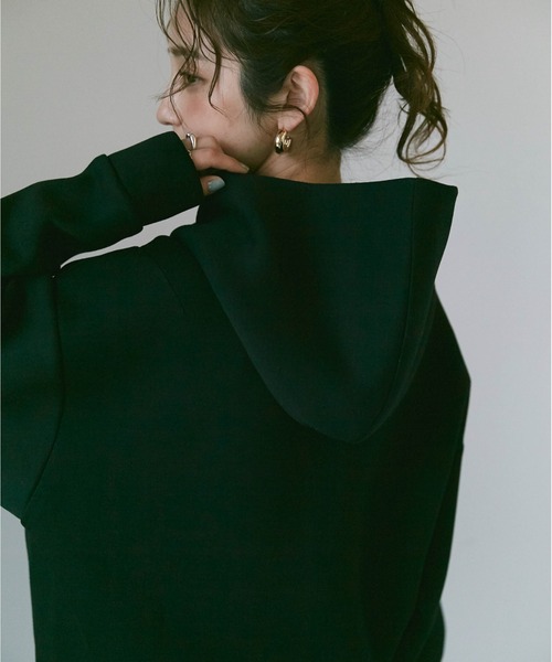 NANO universe（ナノユニバース）の「【追加生産】テックダンボールダブルジップBIGパーカ男女兼用（パーカー・レディース・ブラック/オフホワイト/ライトベージュ/グレー・M/L）」の16枚目の写真