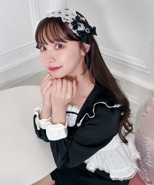 Honey Cinnamon(ハニーシナモン)の「ダブルリボンヘッドドレス(その他ヘアアクセサリー・レディース・ブラック・FREE)」の3枚目の写真