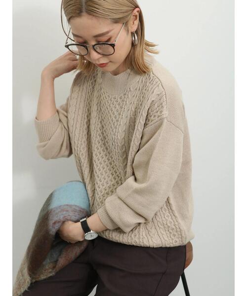 Samansa Mos2 blue（サマンサモスモスブルー）の「マシンウォッシャブルケーブルニットプルオーバー（ニット/セーター・レディース・イエロー/ライトベージュ/ブルー/チャコールグレー/オフホワイト・F）」の16枚目の写真