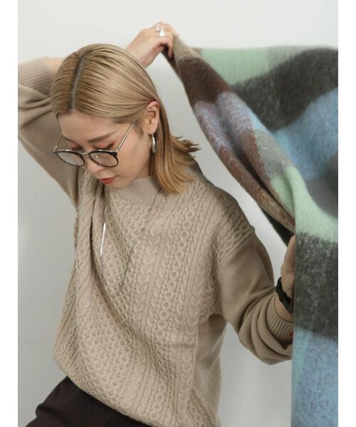 Samansa Mos2 blue（サマンサモスモスブルー）の「マシンウォッシャブルケーブルニットプルオーバー（ニット/セーター・レディース・イエロー/ライトベージュ/ブルー/チャコールグレー/オフホワイト・F）」の18枚目の写真