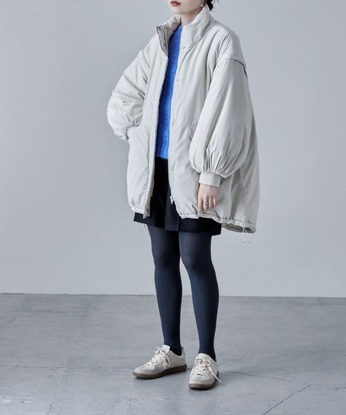 etoll.（エトル）の「2wayスタンドカラーモンスターコート（ダウンジャケット/コート・レディース・カーキ/アイボリー/ブラック・M）」の9枚目の写真