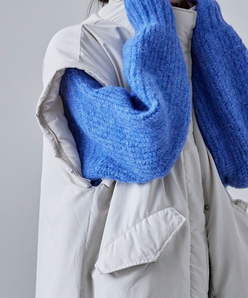 etoll.（エトル）の「2wayスタンドカラーモンスターコート（ダウンジャケット/コート・レディース・カーキ/アイボリー/ブラック・M）」の5枚目の写真