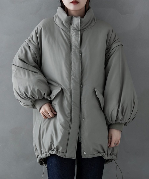 etoll.（エトル）の「2wayスタンドカラーモンスターコート（ダウンジャケット/コート・レディース・カーキ/アイボリー/ブラック・M）」の10枚目の写真