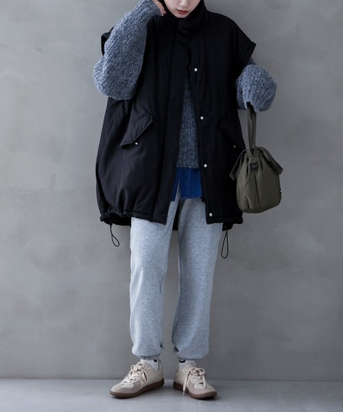 etoll.（エトル）の「2wayスタンドカラーモンスターコート（ダウンジャケット/コート・レディース・カーキ/アイボリー/ブラック・M）」の18枚目の写真