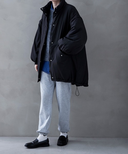 etoll.（エトル）の「2wayスタンドカラーモンスターコート（ダウンジャケット/コート・レディース・カーキ/アイボリー/ブラック・M）」の4枚目の写真