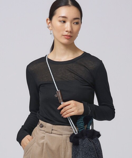 GALLEST（ギャレスト）の「クルーネックリブTシャツ（Tシャツ/カットソー・レディース・ピンク系/アイボリー/グレー系4/ブラック・38）」の3枚目の写真