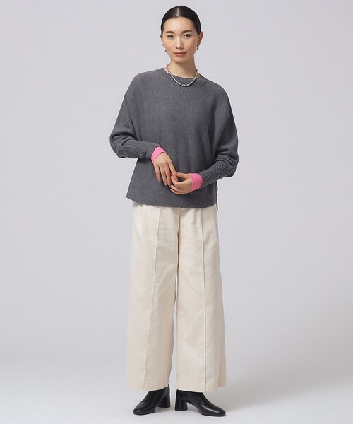 GALLEST（ギャレスト）の「クルーネックリブTシャツ（Tシャツ/カットソー・レディース・ピンク系/アイボリー/グレー系4/ブラック・38）」の18枚目の写真