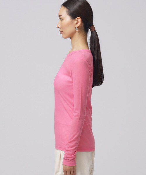 GALLEST（ギャレスト）の「クルーネックリブTシャツ（Tシャツ/カットソー・レディース・ピンク系/アイボリー/グレー系4/ブラック・38）」の5枚目の写真