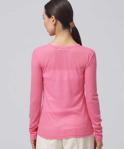 GALLEST（ギャレスト）の「クルーネックリブTシャツ（Tシャツ/カットソー・レディース・ピンク系/アイボリー/グレー系4/ブラック・38）」の6枚目の写真