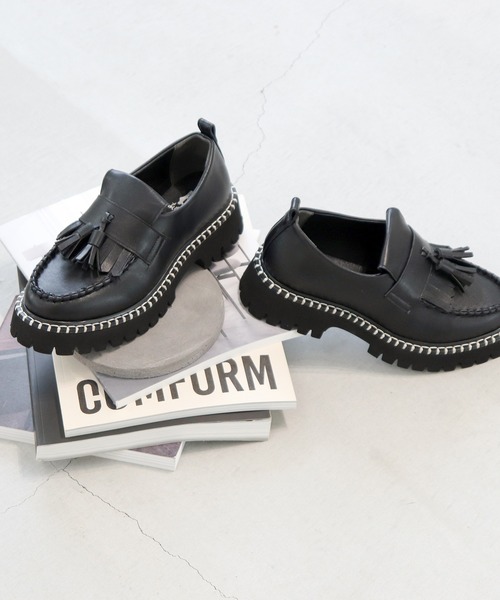 軽量｜厚底キルトタッセルローファー 8710549（ローファー）｜by