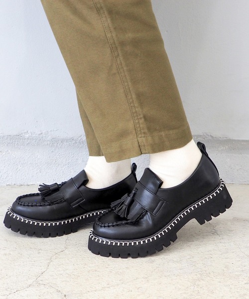 軽量｜厚底キルトタッセルローファー 8710549（ローファー）｜by