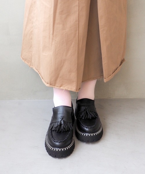 軽量｜厚底キルトタッセルローファー 8710549（ローファー）｜by