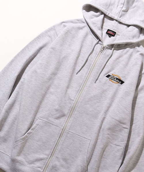 Dickies（ディッキーズ）の「【GENUINE DICKIES/ジェニュインディッキーズ】 裏毛 ワンポイントロゴ刺繍 ジップアップパーカー（パーカー・メンズ・アッシュグレー/ブルー/スミクロ・M/L/XL）」の7枚目の写真
