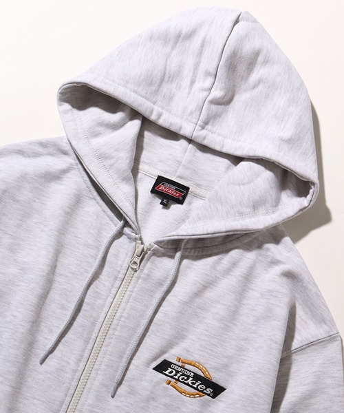 Dickies（ディッキーズ）の「【GENUINE DICKIES/ジェニュインディッキーズ】 裏毛 ワンポイントロゴ刺繍 ジップアップパーカー（パーカー・メンズ・アッシュグレー/ブルー/スミクロ・M/L/XL）」の11枚目の写真