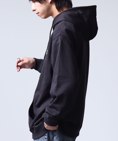 Dickies（ディッキーズ）の「【GENUINE DICKIES/ジェニュインディッキーズ】 裏毛 ワンポイントロゴ刺繍 ジップアップパーカー（パーカー・メンズ・アッシュグレー/ブルー/スミクロ・M/L/XL）」の20枚目の写真