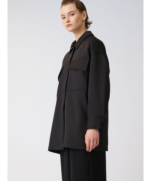 mizuiroind（ミズイロインド）の「mizuiro ind ワークワイドシャツジャケット（ダウンジャケット/コート・レディース・ネイビー/ブラック/オフホワイト・FREE）」の8枚目の写真