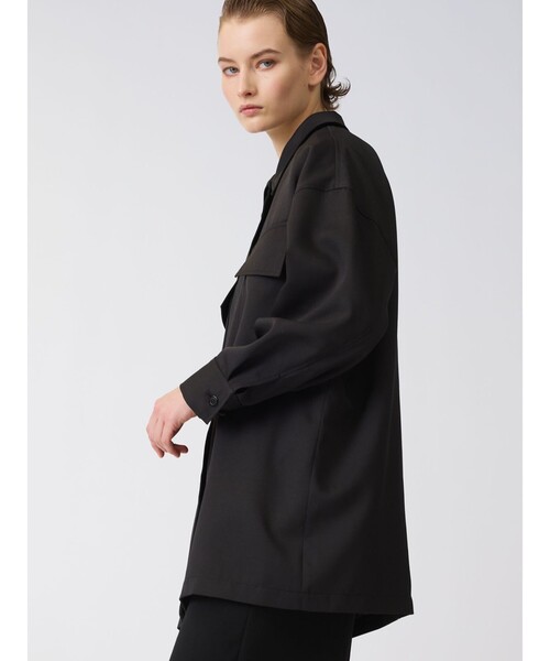 mizuiroind（ミズイロインド）の「mizuiro ind ワークワイドシャツジャケット（ダウンジャケット/コート・レディース・ネイビー/ブラック/オフホワイト・FREE）」の9枚目の写真