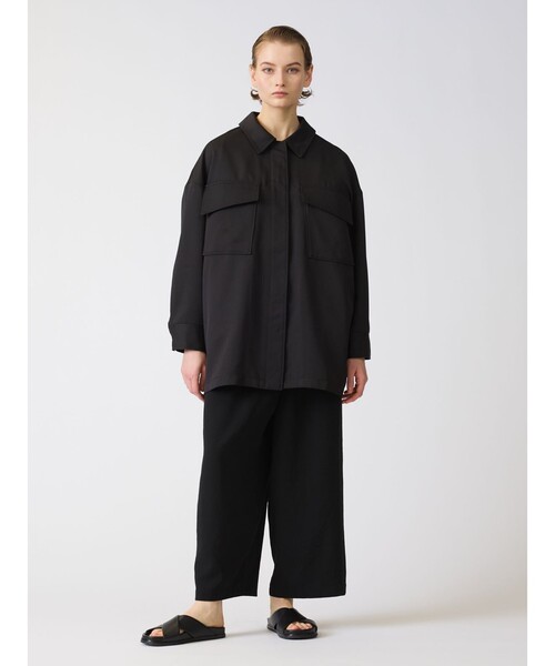 mizuiroind（ミズイロインド）の「mizuiro ind ワークワイドシャツジャケット（ダウンジャケット/コート・レディース・ネイビー/ブラック/オフホワイト・FREE）」の11枚目の写真