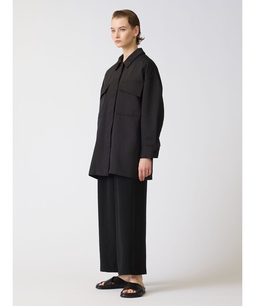 mizuiroind（ミズイロインド）の「mizuiro ind ワークワイドシャツジャケット（ダウンジャケット/コート・レディース・ネイビー/ブラック/オフホワイト・FREE）」の12枚目の写真