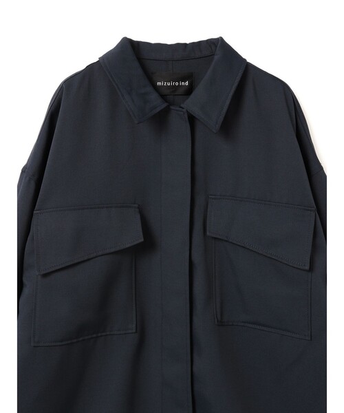 mizuiroind（ミズイロインド）の「mizuiro ind ワークワイドシャツジャケット（ダウンジャケット/コート・レディース・ネイビー/ブラック/オフホワイト・FREE）」の17枚目の写真