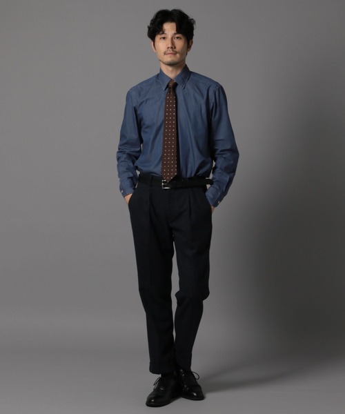 GLOBAL WORK(グローバルワーク)の「デニムシャツ/Salon de GW/976926(シャツ/ブラウス・メンズ・ライトブルー/ネイビー/ブルー系その他6・MEDIUM/X-LARGE/SMALL/LARGE)」の4枚目の写真