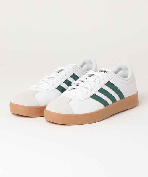 adidas(アディダス)の「アディダス adidas VL コート ベース(スニーカー・メンズ・ホワイト×グリーン・28.0cm/27.5cm/26.0cm/25.5cm/27.0cm/26.5cm/25.0cm)」の1枚目の写真