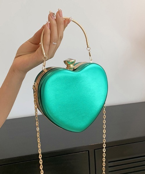 deux amour（ドゥーザムール）の「ハートバッグ（ボストンバッグ・レディース・ブラック/ピンク/グリーン/シルバー/ゴールド・FREE）」の3枚目の写真