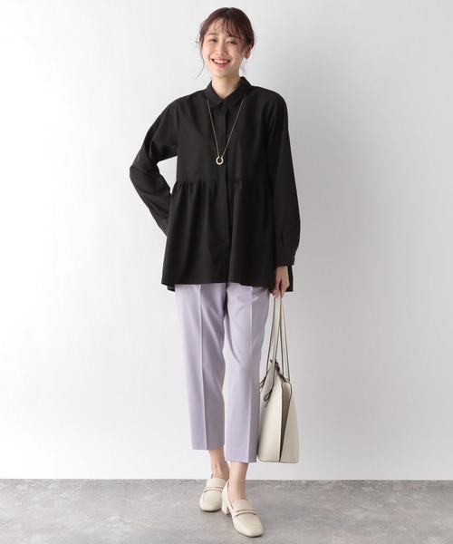 GLOBAL WORK（グローバルワーク）の「ペプラムブラウスシャツ/MATINEE LINE/994006（シャツ/ブラウス・レディース・ライトグレー/オフホワイト/ブラック・MEDIUM/LARGE）」の22枚目の写真